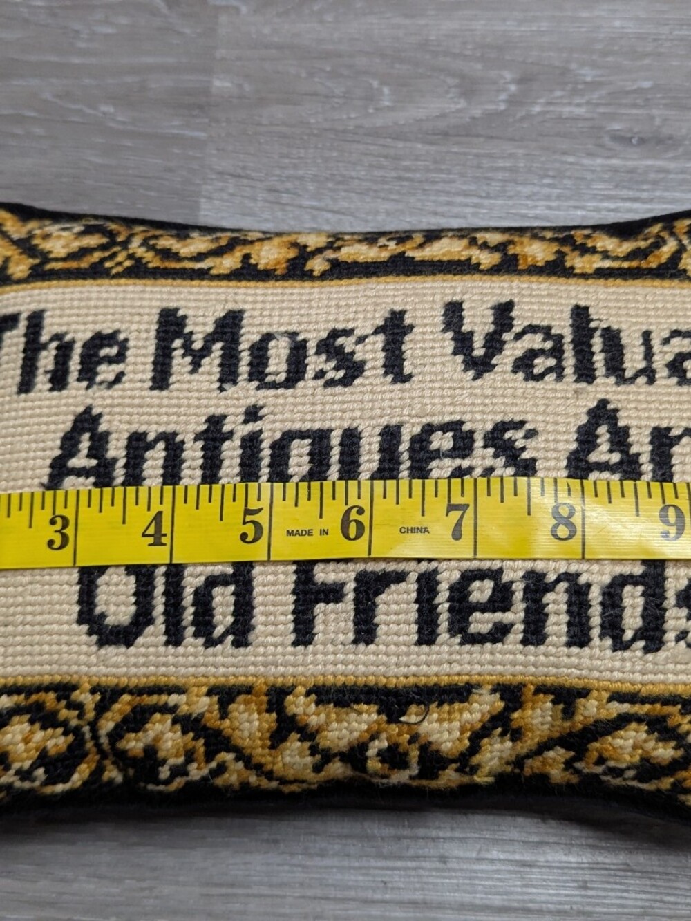 Needlepoint Pillow Black Velvet Backing FRIENDSHIP - Picture 6 of 7